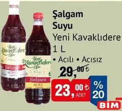 YENİ KAVAKLIDERE ŞALGAM SUYU ACILI/ACISIZ 1 L